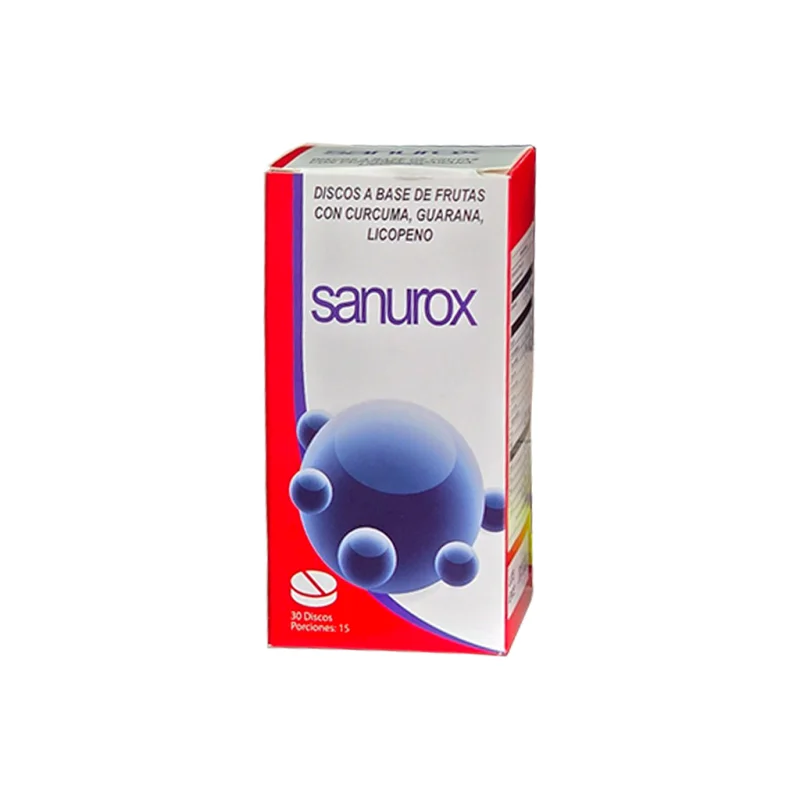 Sanurox — caja del producto, 30 cápsulas